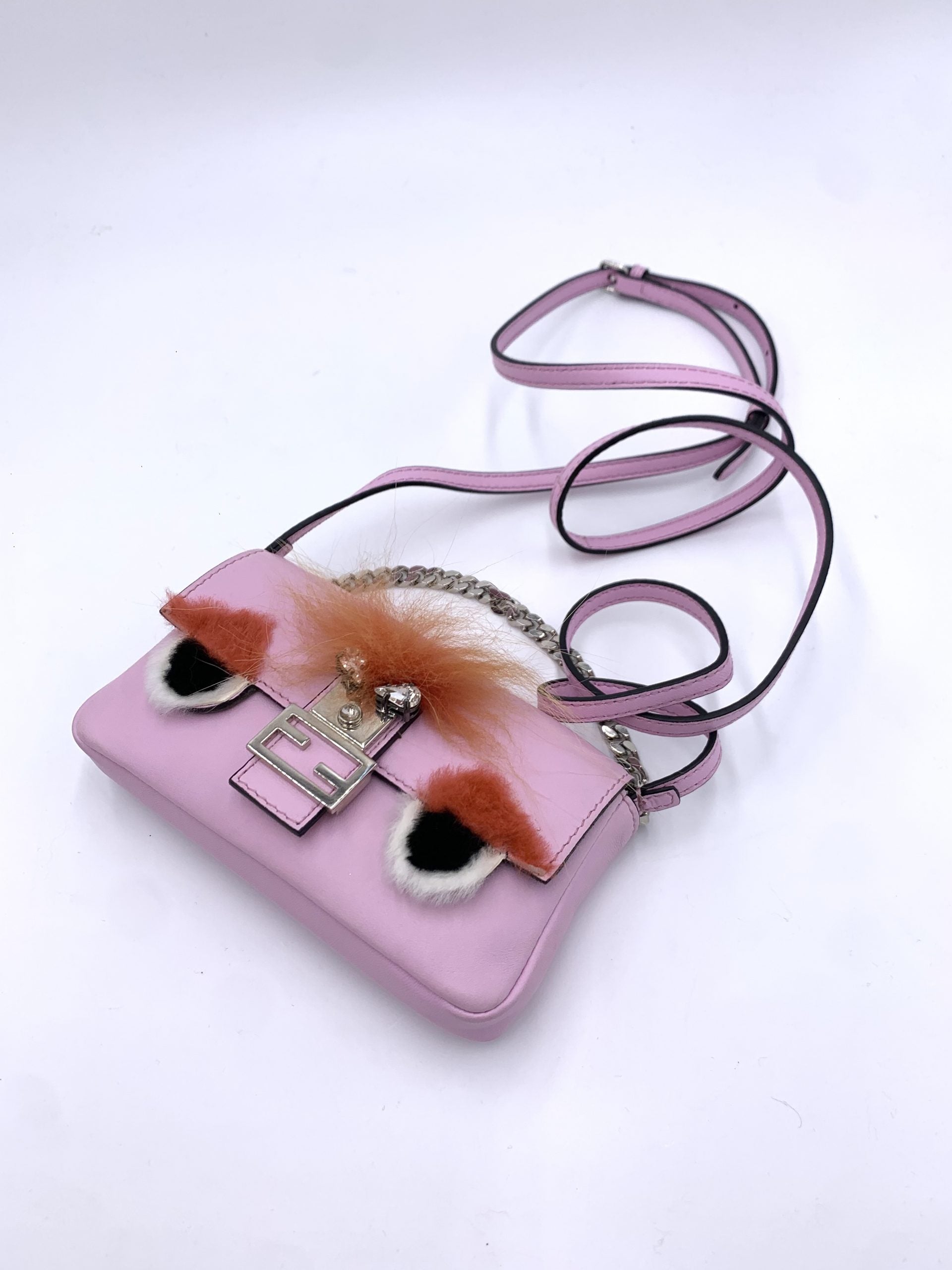 Tracolla Fendi Mini Monster Baguette