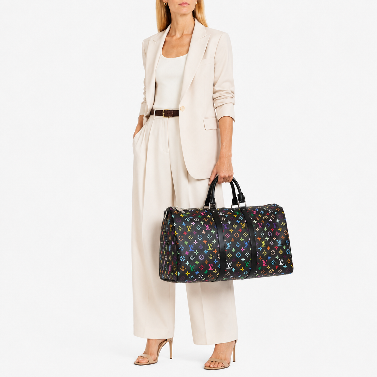 Borsa da viaggio Keepall 50 Bandouliere Louis Vuitton x Takashi Murakami